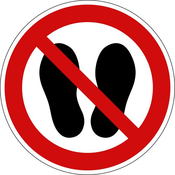 Eichner Verbotsschild "Betreten der Fläche verboten", O 10 cm, PVC-Folie, selbstklebend für Innen- und Außenbereiche, 9225-10080-010