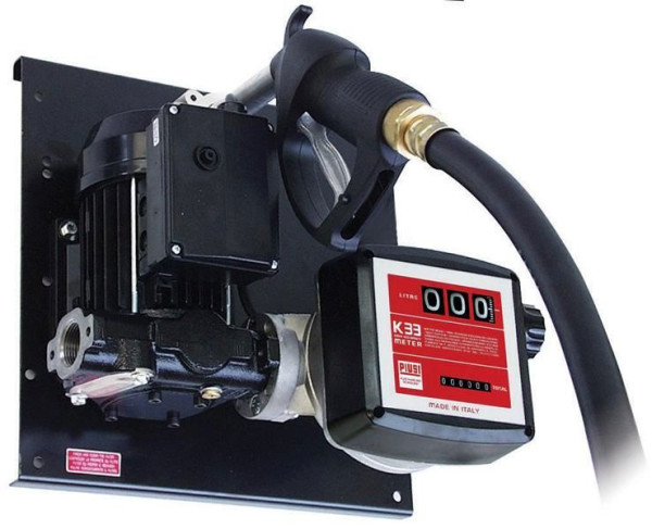ZUWA E 56-BS/Z Betankungsset mit Zählwerk K33, 230 V, für Diesel und Biodiesel (RME), auf Platte montiert, Fördermenge 56 l/min, 120713