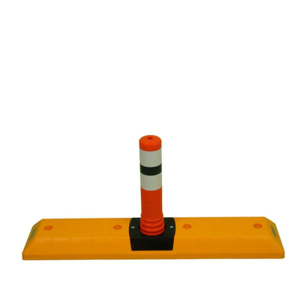 Stein HGS Leitschwelle -Alley- mit Absperrpfosten -Elasto Orange-, mit kleinen Absperrpfosten, -Elasto Orange-/ 465mm, 11762