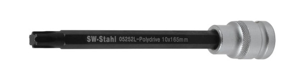 SW-Stahl Schraubendreheinsatz, 1/2", Polydrive, M10 x 165 mm, brüniert, 05252L