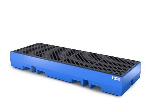 DENIOS Auffangwanne PolySafe ECO aus Polyethylen (PE), mit PE-Gitterrost, für 4 Fässer à 200 Liter (4 x 1), 236311