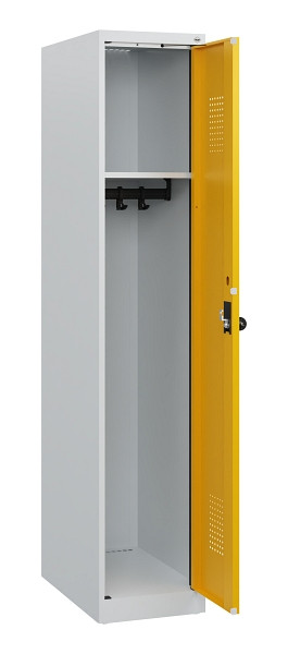 C+P Spind Evolo PLUS, 1 Abteil, 1530x300x500mm, 7035/1004, Drehriegel, 0490005-10 S10000