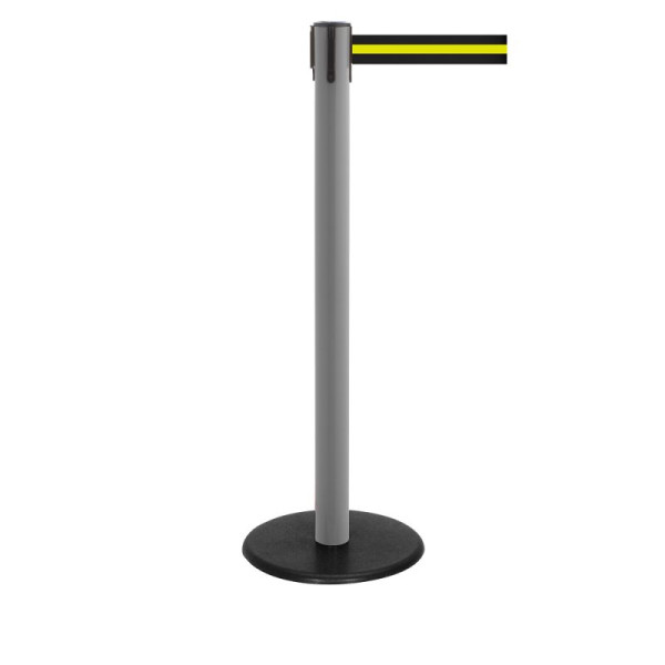 Stein HGS Personenleitsystem -P-Line Famous-, anthrazit, schwarz/gelb/schwarz waagerecht (gestreift), mit magnetischem Gurtendstück, Gurtlänge: 4 m, 12818-0504