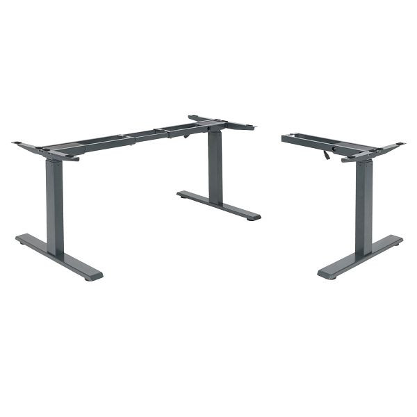 Mendler Gestell HWC-D40, variables Tischgestell für Eck-Schreibtisch, elektrisch höhenverstellbar Memory 45kg, anthrazit-grau, 75749