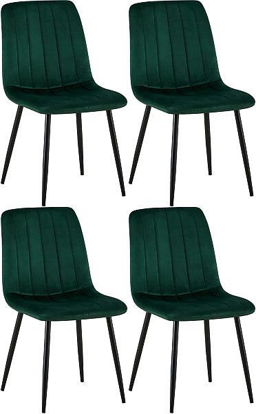 CLP 4er Set Stühle Dijon Samt, grün, 320559, 4251756475772