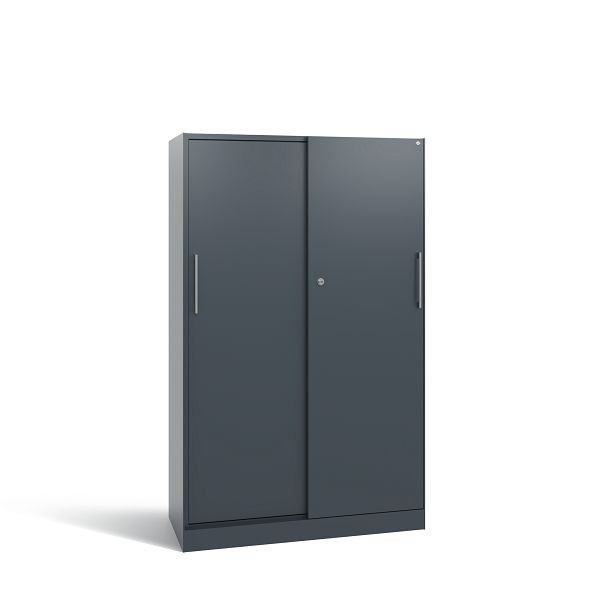 C+P Schiebetürenschrank Asisto, H1635xB1000xT435 mm, Anthrazit/DBS Hellgrau, 142012-000 S10081