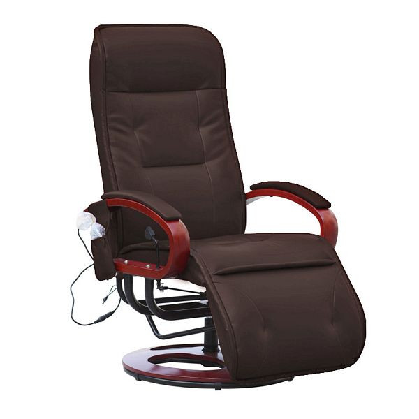 Mendler Relaxliege ARLES II, Relaxsessel MIT Massage, Massagesessel, Kunstleder, coffee, 17097