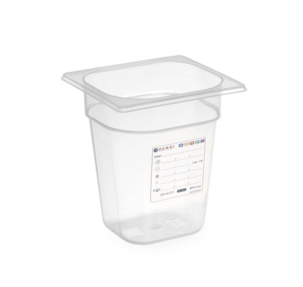 Hendi GN Behälter 1/6, 1 L, LxBxH: 176x162x65 mm, Transparent, 880487