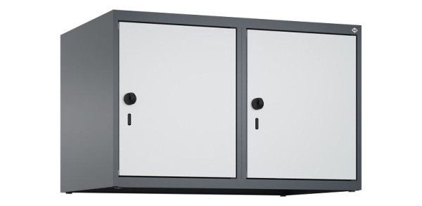 C+P Schrankaufsatz Classic PLUS, Aufsatzschrank, 7016/7035, Drehriegel, 500x800x500mm, 2 Abteile, 080090-22 S10013