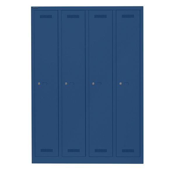 Bisley Garderobenschrank Monobloc™, 4 Abteile je 1 Fach, 639 oxfordblau, ML11Q1639