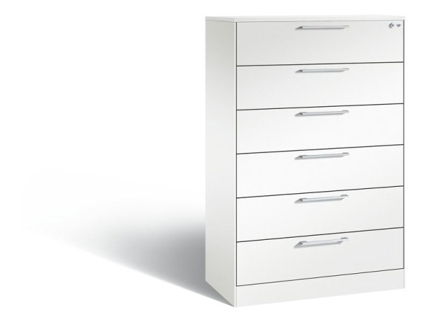 C+P Karteischrank Asisto, H1310xB800xT435mm, Farbe: Verkehrsweiß, Bügelgriff, 146023-623 S10056