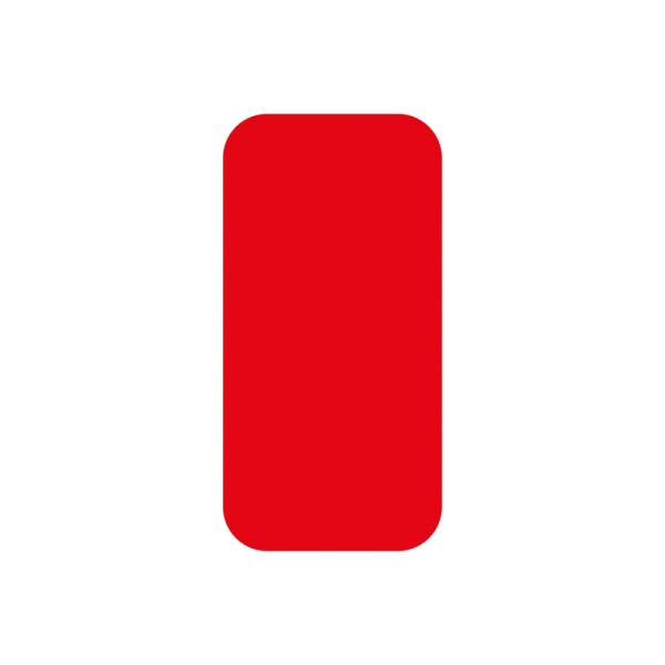 Eichner Stellplatzmarker "I-Stück", Breite 50 mm, Länge 100 mm, Dicke 0,5 mm, PVC, für glatte bis rauhe Gründe innen, rot, VE: 25 Stück, 9225-20040-020