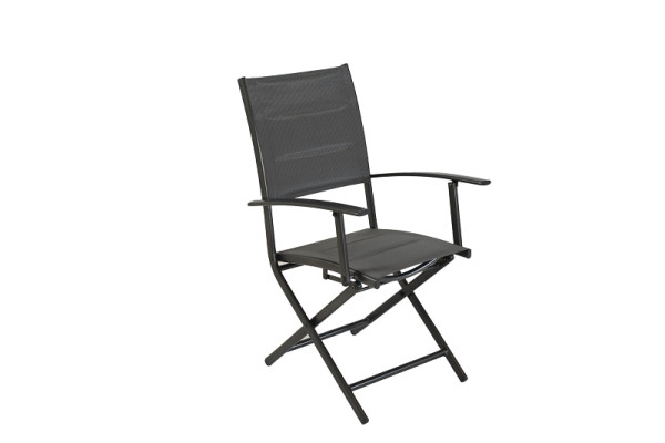 Merxx Florenz Klappsessel, gepolstert, Graphit/grau, Alumiuniumgestell mit Textilbespannung, 51021-309