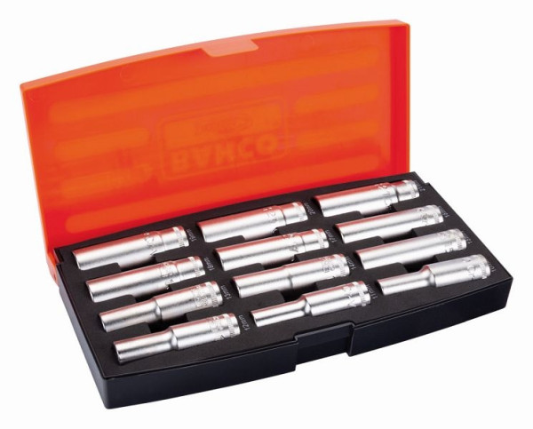 Bahco 1/2" Steckschlüssel-Satz, lange Ausführung, 12-teilig, S1612L