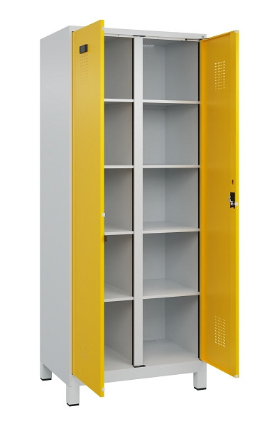 C+P Wäsche-Spind Evolo PLUS, mit Füßen, 2 Abteile, 1950x800x500mm, 7035/1023, Verschluss Zylinderschloss, 049012-22B S10028