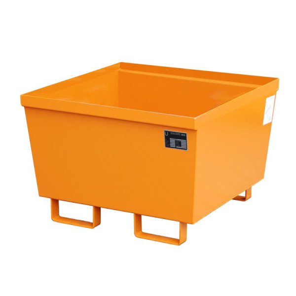 STEIN HGS Auffangwanne AO, 3 mm Stahlblech, stapelbar, 229 Liter, RAL 2000 gelborange, Gesamthöhe 545 mm, lackiert, 79184.0001