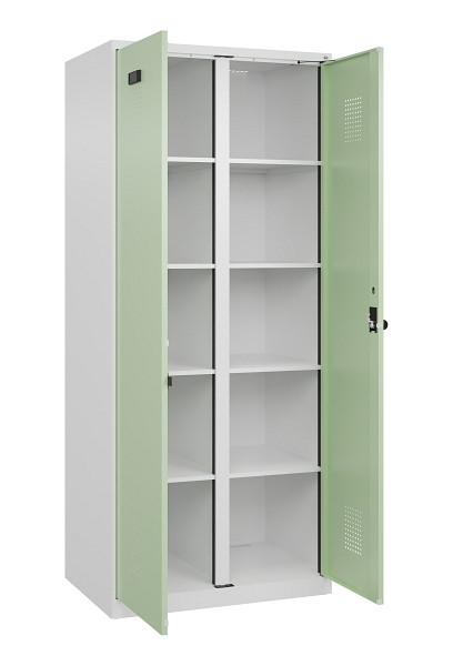 C+P Wäsche-Spind Evolo PLUS, 2 Abteile, 1850x800x500mm, 9016/6019, Verschluss Drehriegel, 049002-22B S10019