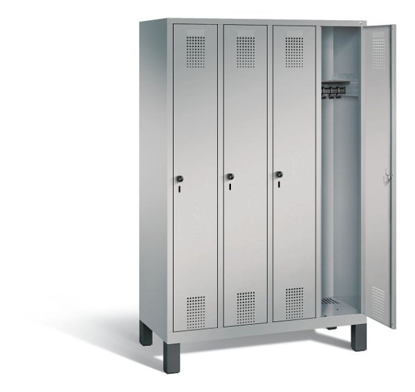 C+P Garderobenschrank Evolo, H1850xB1190xT500mm, Farbe: Weißaluminium, 48010-40 S10051