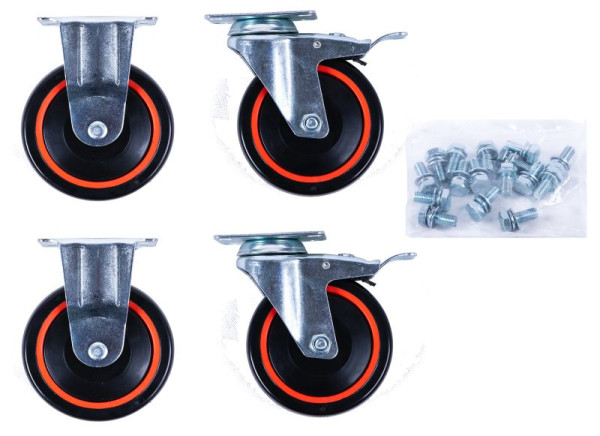 KS Tools Rollenset 2 x Lenkrolle + 2 x Laufrolle, 826.0007-R014P