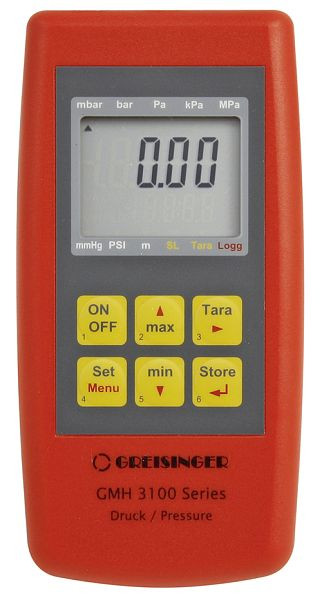Greisinger GMH 3151 Druck-Handmessgerät mit 1 Sensoranschluss, Analogausgang und Datenlogger, ohne Sensor, 600381