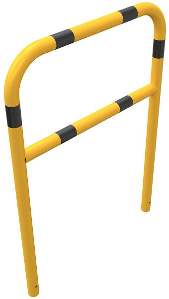 Schake Rohrbügel aus Stahlrohr gelb / schwarz mit Querholm zum Einbetonieren, Gesamtbreite: 1000 mm, Gesamthöhe: 1400 mm, 465_32BG
