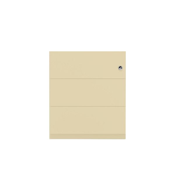 Bisley Rollcontainer Note™, 3 Schubladen, Tiefe 565 mm, Griffleiste, 606 creme, NWA59M7SSS606