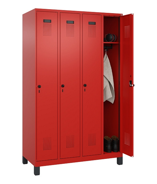 C+P Spind Evolo PLUS, mit Füßen, 4 Abteile, 1950x1200x500mm, 3020/3020, Verschluss Drehriegel, Ablageböden 4, 049010-40 S10025