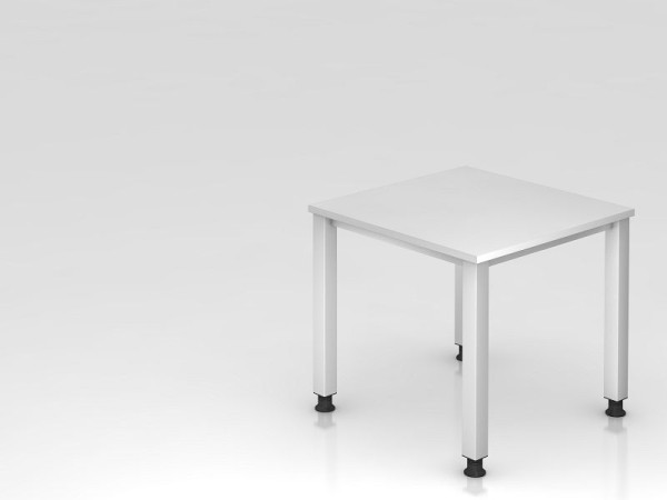 Hammerbacher Schreibtisch 4-Fuß eckig 80x80cm Weiß, Rechteckform, VQS08/W/S