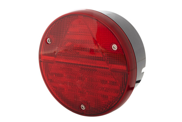 HELLA Heckleuchte, Hybrid, 12V, Anbau/geschraubt, rot, LED-Lichtfarbe: rot, 250mm, Amphenol AT, Flachsteckhülse, links/rechts, 2VA 012 497-261