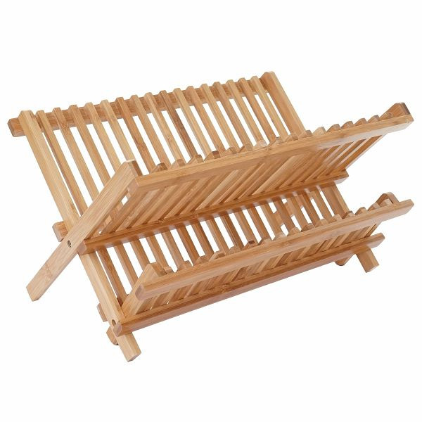 Mendler Abtropfständer HWC-B70, Geschirrablage Abtropfgestell, Bambus 24x40x26cm, 60619