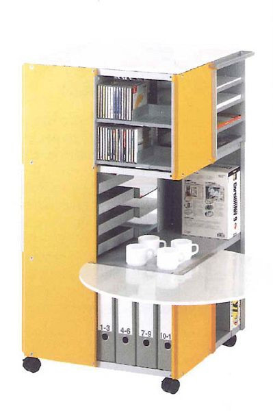 Bedrunka+Hirth Kubik-3-4, Maße in mm (BxTxH): 620 x 620 x 1165, 4 x Lenkrolle, davon 2 x mit Feststeller, Ø 50 mm, 86.3100
