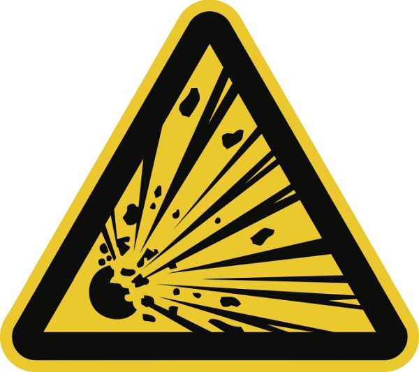 Moedel Warnung vor explosionsgefährlichen Stoffen ISO 7010, Aluminium, 400 mm Seitenlänge, 59148
