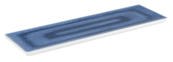 APS GN 2/4 Tablett -BLUE OCEAN-, 53 x 16,2 cm, Höhe: 2 cm, Melamin, innen: Dekor, blau, außen: weiß, 84673
