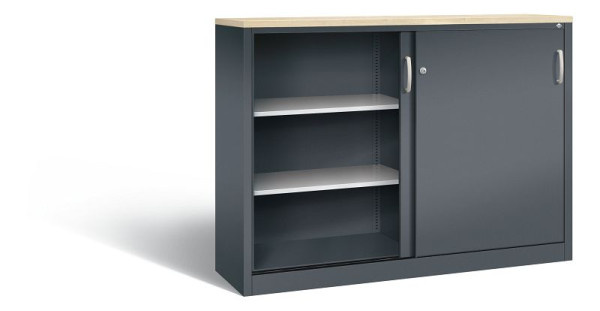 C+P Sideboard mit Schiebetüren Acurado, H1200xB1600xT400mm, Farbe: Anthrazitgrau, Bügelgriff, 3 OH, 2147-1200 S10378