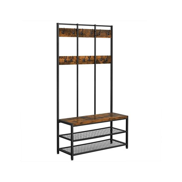 VASAGLE Industriestil Garderobe & Schuhbank, HSR86BX, 6955880359288
