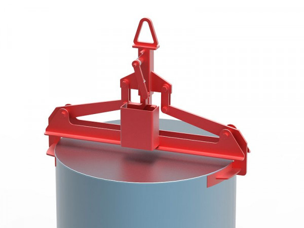 MEILLER Automatik-Fassgreifer mit Aufhängeöse für Kran, für stehende 200-l Fässer, Traglast: 300 kg, lackiert RAL 3000, A-FA-300
