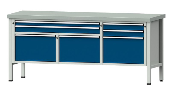 ANKE Werkbänke Kastenwerkbank, Modell 281 V, 2000 x 700 x 900 mm, RAL 7035/5010, ZBP 50 mm, 304.531