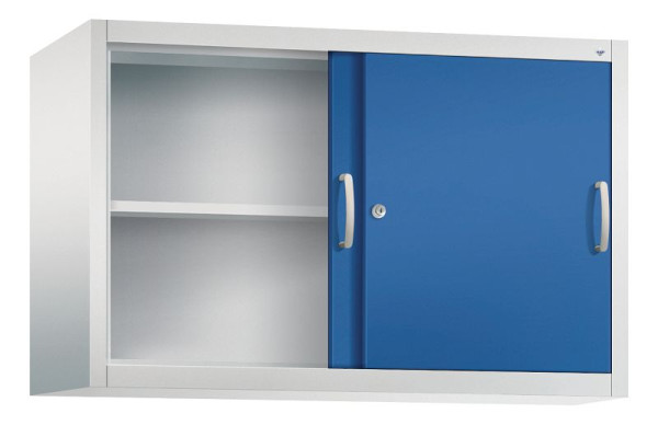 C+P Aufsatzschrank Acurado, H790xB1200xT400mm, Farbe: Lichtgrau / Enzianblau, Bügelgriff, 2 OH, 2045-00 S10088