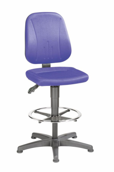 bimos Unitec mit Gleiter und Fußring und Stoff blau Sitzhöhe 580-850 mm, 9651-CI02