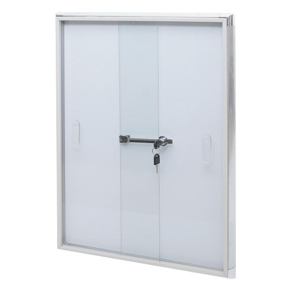 Mendler Schaukasten HWC-Q50, Magnettafel Whiteboard Memoboard Pinnwand, Aluminium abschließbar inkl. Zubehör 66x47x9cm, 122945