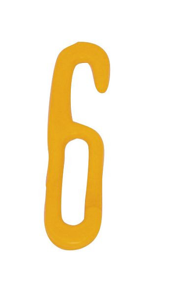 Schake Absperrketten und Kettenglieder aus Kunststoff, Hakenglied, 6 mm stark, gelb, 430_08G