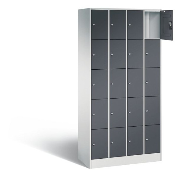 C+P Schließfachschrank Serie 8070, H1950xB900xT480mm, Farbe: Lichtgrau / Schwarzgrau, 80700-40 S10301