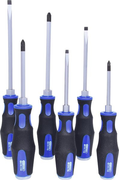 KS Tools ERGOTORQUEmax Schlagkappen-Schraubendreher-Satz, 6-teilig Schlitz, PZ, 151.1165