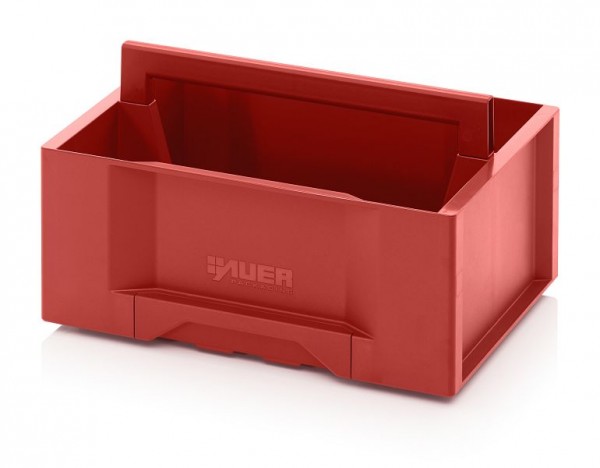Auer Toolboxen Basic, 40 x 30 x 23 cm, Box rot, Griff rot, TB W 4316 F3