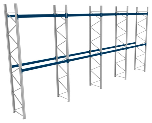 BITO Palettenregal P3 5505x1100x11400 Komplettregal, 2E, 800 RAL5010 U, 56478