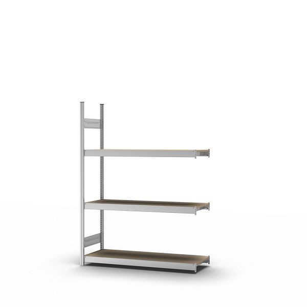 hofe Großfach-Anbauregal, 2000x400x1500 mm, 3 Fachebenen, Spanplatte verzinkt, 350 kg Fachlast, 1200 kg Feldlast, zweiseitige Bedienung, GZA20415S