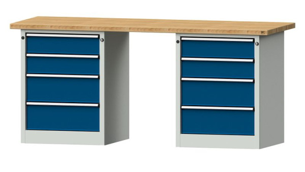 ANKE Werkbänke Kombiwerkbank, Modell 840 V, 2000 x 700 x 890 mm, RAL 7035/5010, BMP 40 mm, 415.097