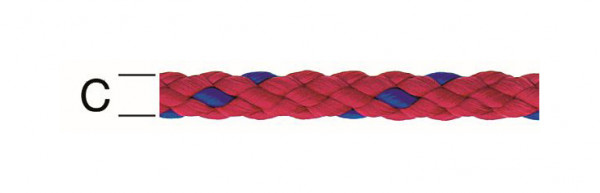 Vormann PP-Schnur rundgeflochtet 6mm rot blau, VE: 80 Meter, 008403060RBL