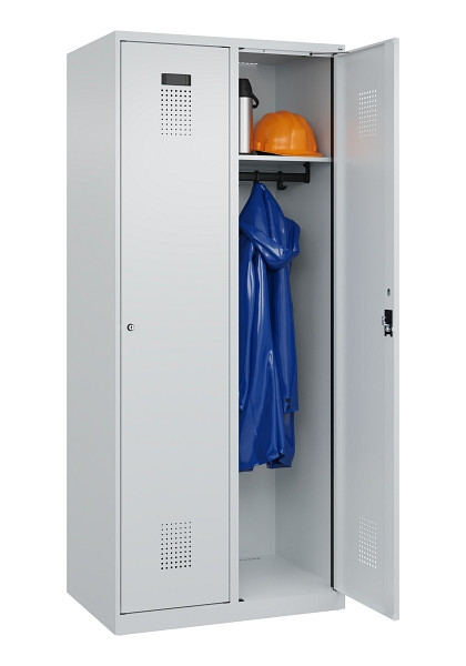 C+P Spind Evolo PLUS, 2 Abteile, 1850x800x500mm, 7035/7035, Verschluss Zylinderschloss, Ablageböden 2, 049000-22 S10040