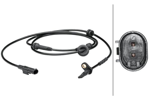 HELLA Sensor, Raddrehzahl, 2-polig, Hinterachse, Gesamtlänge: 1785mm, 6PU 012 679-311